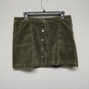 Mossy Green Corduroy mini skirt